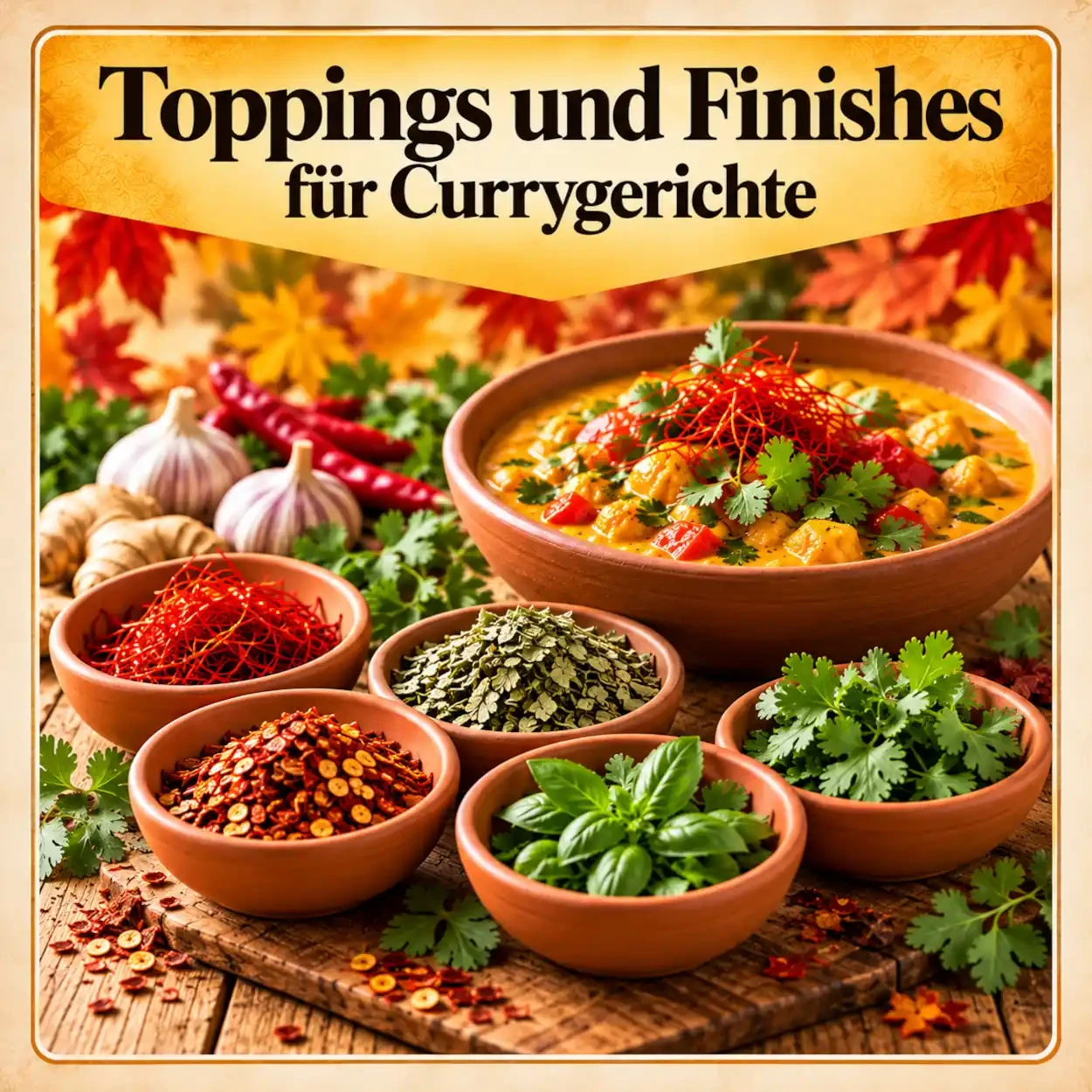 Toppings und Finishes für Currygerichte 