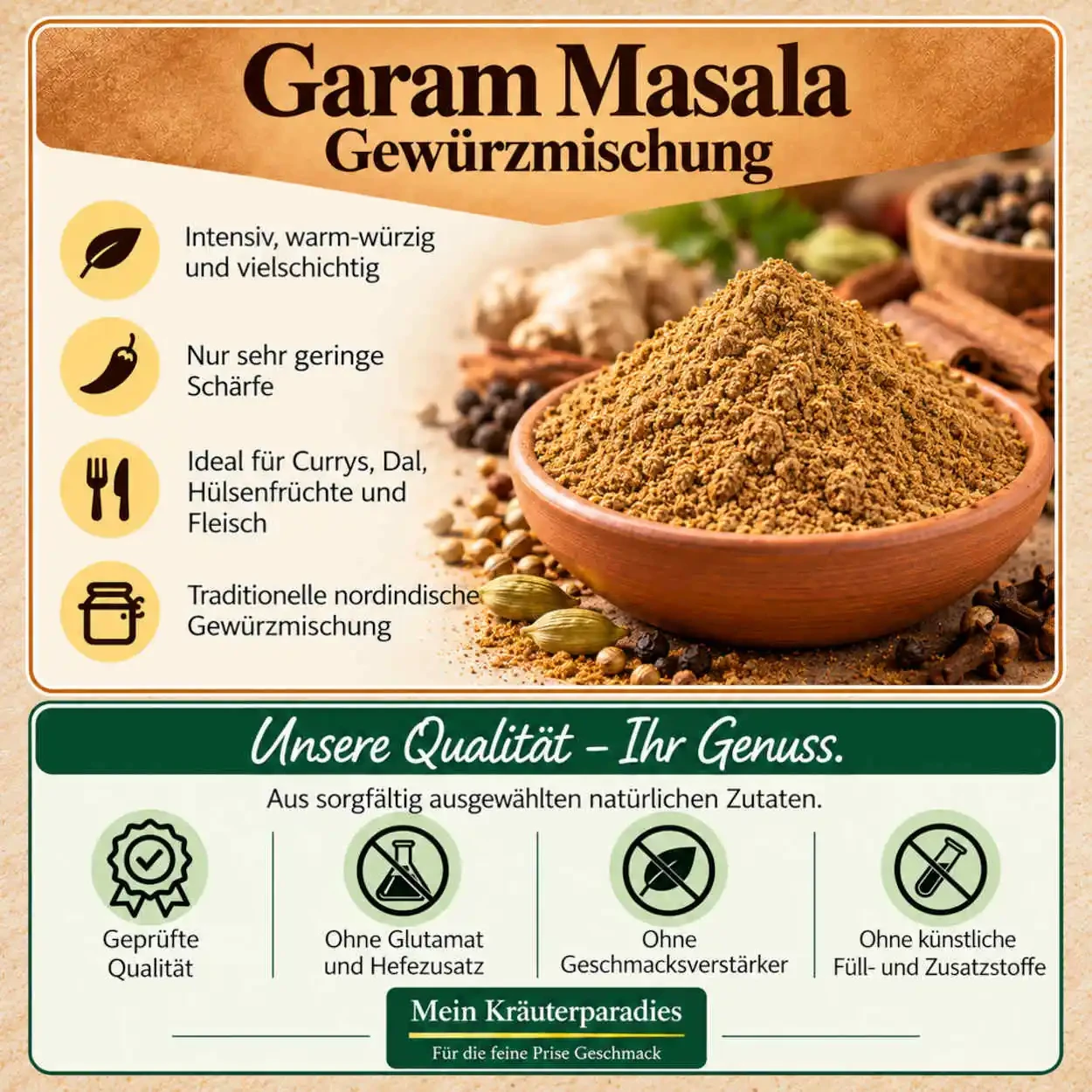 Garam Masala in einer Tonschale
