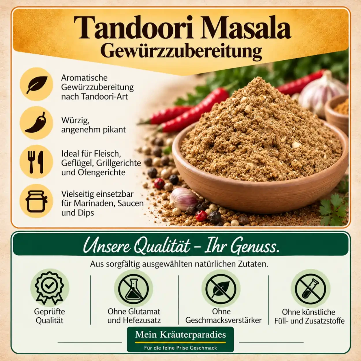 Tandoori Masala in einer Tonschale