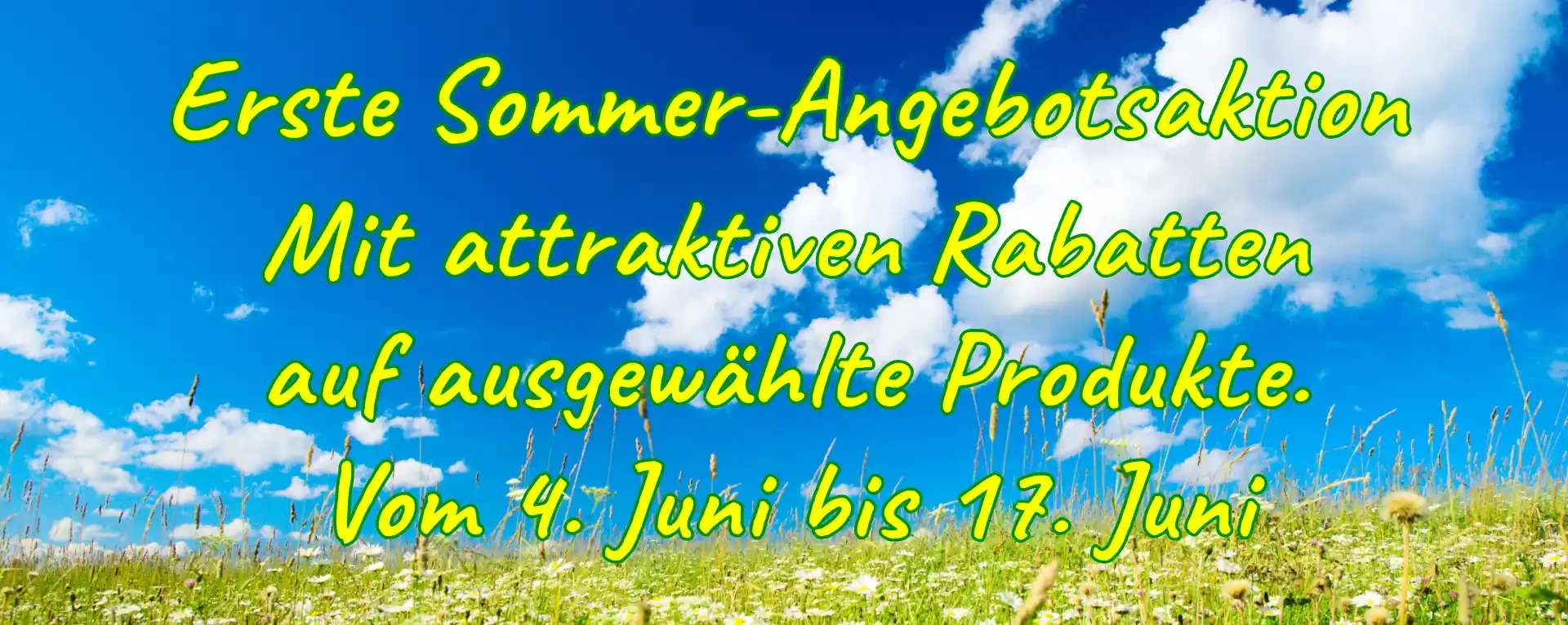 Bild mit Text erste Sommer Angebotsaktion vom 4. Juni bis 17. Juni