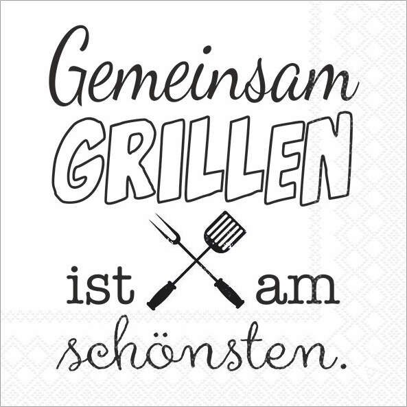 Servietten Gemeinsam Grillen ist am schönsten,  33x33 c