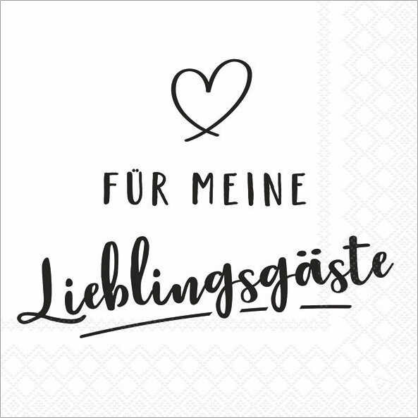Servietten Für meine Lieblingsgäste, 33x33 cm, 20 