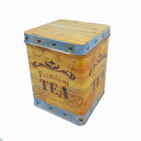 Dose Teekiste 200 g, 88 x 88 x 113 mm, mit Scharnierdeckel