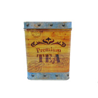 Dose Teekiste 200 g, 88 x 88 x 113 mm, mit Scharnierdeckel