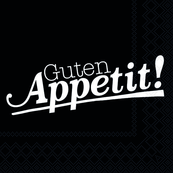 Servietten Guten Appetit schwarz, 33x33 cm, 20 Stück