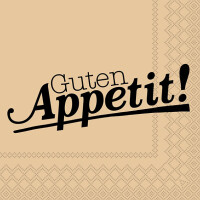 Servietten Guten Appetit schwarz, 33x33 cm, 20 Stück
