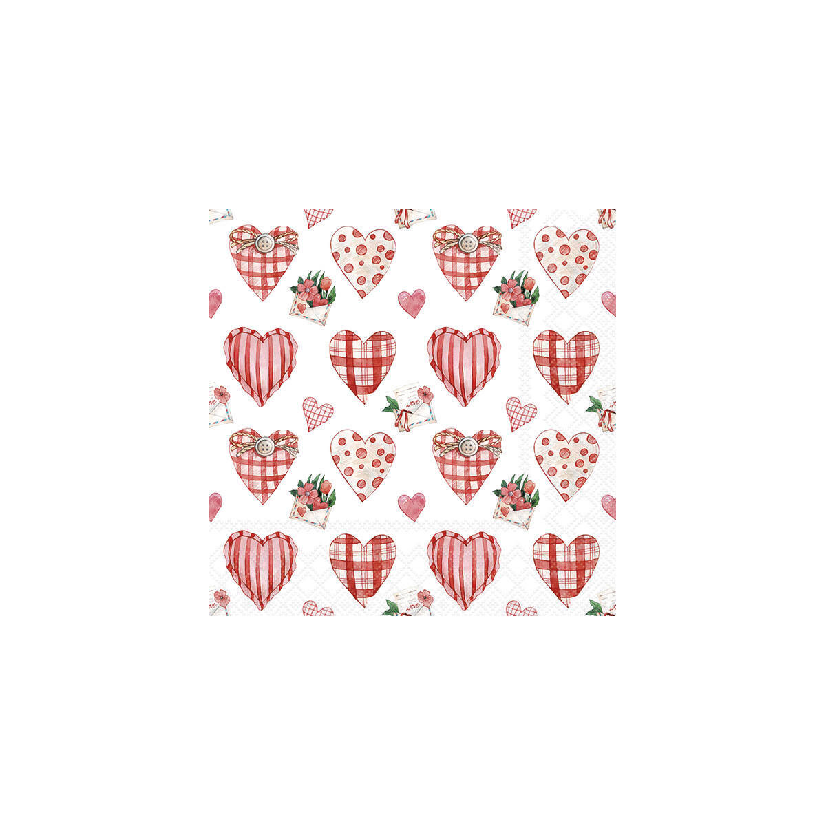 Servietten 33x33 cm Design: Lovely Hearts