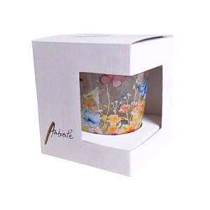 Glas 0,25 L Butterflies in fieldt white im Geschenkkarton