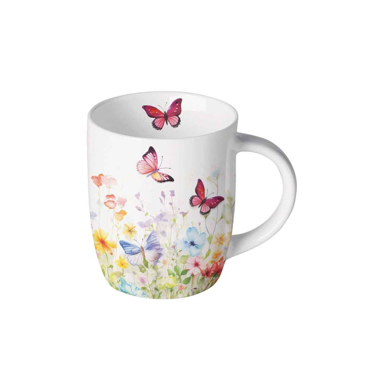 Tasse 0,2 L Kollektion und Motiv Butterflies in field white