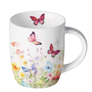 Tasse 0,2 L Kollektion und Motiv Butterflies in field white