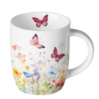 Tasse 0,2 L Kollektion und Motiv Butterflies in field white