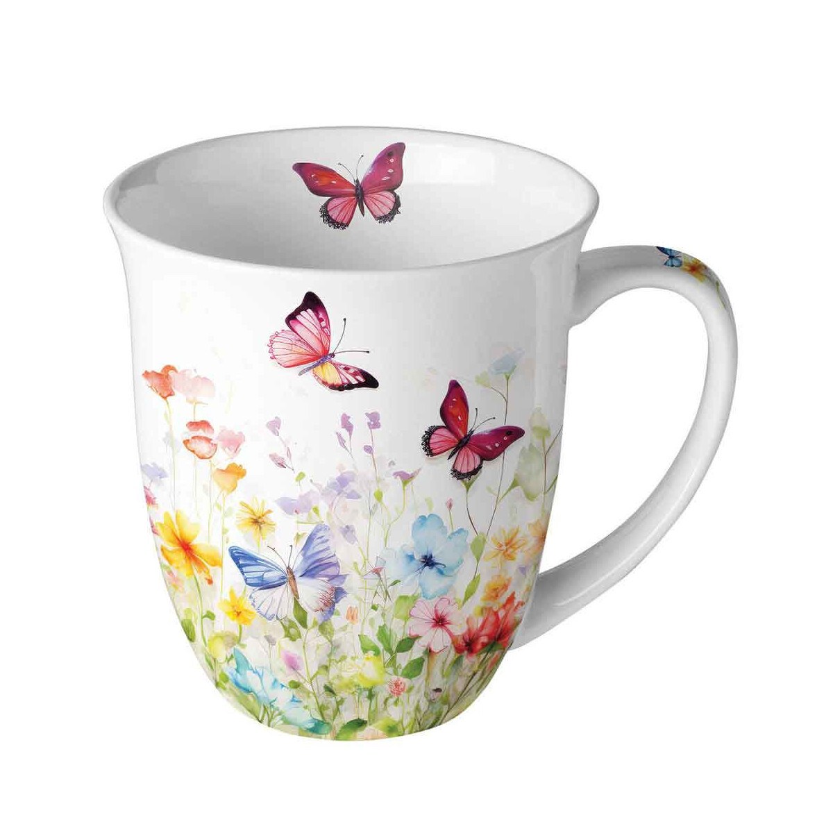Becher 0,4 L Kollektion und Motiv Butterflies in field white